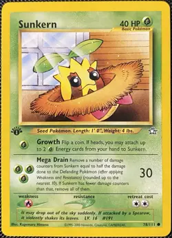 Sunkern 78/111 Neo Genesis Regular 1st Edition - Pokemon Card - Image 1