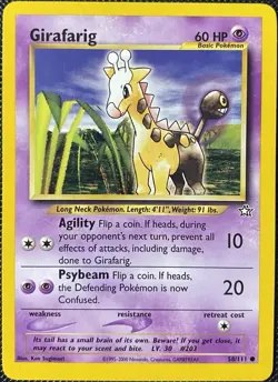 Girafarig 58/111 Neo Genesis Regular - Pokemon Card - Image 1