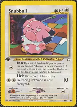 Snubbull 74/111 Neo Genesis Regular 1st Edition - Pokemon Card - Image 1