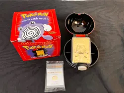 Pokemon Poliwhirl 23K Gold Plated Trading Card 1999 Burger King Pokeball Toy - Image 1