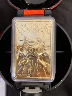 Pokemon Poliwhirl 23K Gold Plated Trading Card 1999 Burger King Pokeball Toy - Image 3