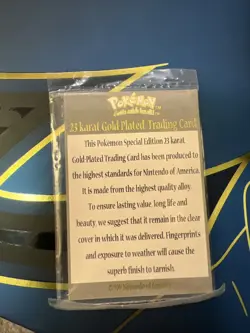 Pokemon™ Special Edition 23 karat Gold-Plated Trading Card #25 PIKACHU w/ball - Image 3