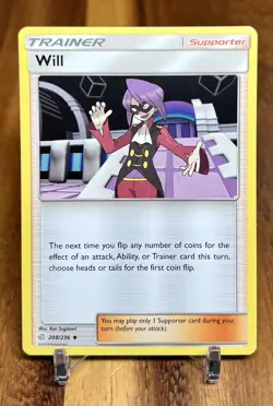 Will 208/236 Non Holo SM Cosmic Eclipse Pokemon Card NM - Image 1