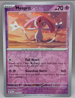 Mesprit 079/191 Pokemon Surging Sparks Reverse Holo Common Card - NM - Image 1