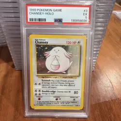 POKEMON 1999 Pokemon Game CHANSEY Holo #3 PSA 5 Excellent RARE - Image 1