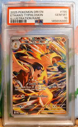 Ethan's Typhlosion 190/182 Sv10 PSA 10 grade Pokemon English - Image 1