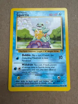 2002 Vintage Pokemon Legendary Collection Common #95/110 Squirtle LP Great! - Image 1