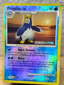 Diamond & Pearl Prinplup 58/130 Uncommon Pokemon Reverse Holo HP - Image 1