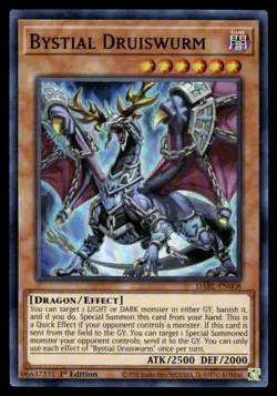 Yu-Gi-Oh TCG Darkwing Blast #DABL-EN008 Bystial Druiswurm Super Rare,1st Ed. - Image 1