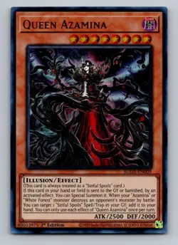 Queen Azamina SUDA-EN009 Ultra Rare Supreme Darkness Yu-Gi-Oh 1st Edition NM - Image 1