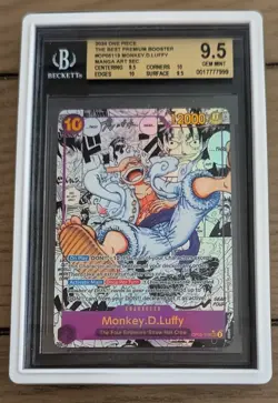 BGS 9.5 One Piece English Monkey D Luffy Manga Alt Art PRB01 - Image 1