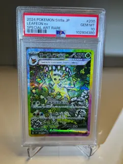 PSA 10 Leafeon ex SAR 200/187 Terastal Festival sv8a 2024 Pokemon Card Japanese - Image 1