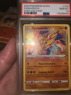 Pokemon TCG Zamazenta Holo Card Vivid Voltage 102/185 PSA 10 - Image 2