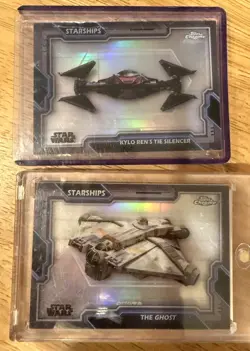 2024 Topps Chrome Star Wars THICK Starships- 2 cards The Ghost S-3 & Kylo’s S-13 - Image 1