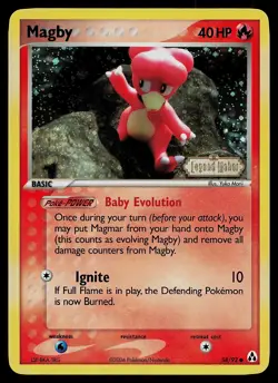 Pokemon Card - Magby Legend Maker 58/92 Common Reverse Holo STAMPED - Image 1