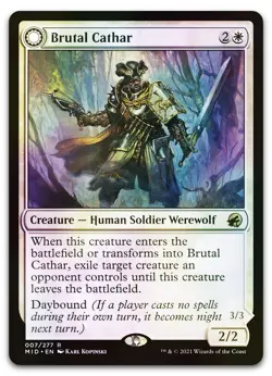 Brutal Cathar #7 (Foil) (NM) Midnight Hunt MID Magic MTG - Image 1