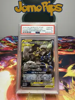 Pokemon Lucario & Melmetal GX SM192 SM Black Star Promo TAG TEAM alt art PSA 10 - Image 1