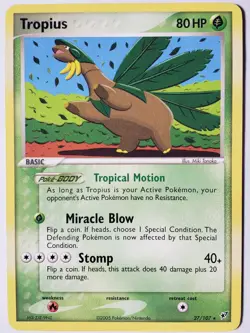 Tropius 27/107 LP - RARE EX Deoxys Pokemon Card - Miki Tanaka Art - Image 1