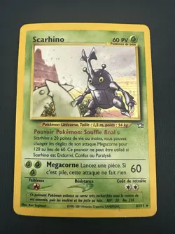 Pokemon TCG Heracross Neo Genesis Holo Card 6/111 HP French - Image 1
