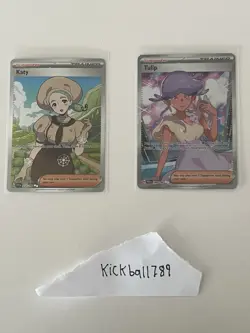 Katy 237/198 + Tulip 244/182 Pokemon Trainer Card Bundle – NM/M Condition - Image 1