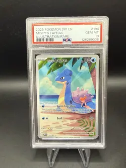 2025 POKEMON DRI EN-DESTINED RIVALS ILLUSTRATION RARE #194 MISTY'S LAPRAS PSA 10 - Image 1
