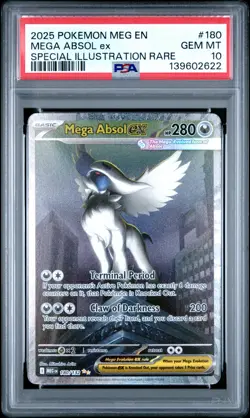 2025 POKEMON MEGA EVOLUTION SPECIAL ILLUSTRATION RARE MEGA ABSOL EX PSA 10 - Image 1