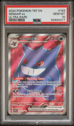 2024 POKEMON TEF EN-TEMPORAL FORCES ULTRA RARE #193 GENGAR EX PSA 10 - Image 1