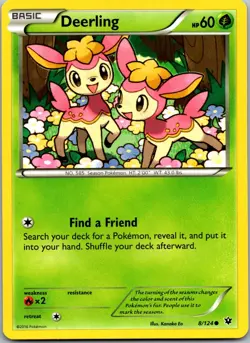 Deerling 8/124 - XY - Fates Collide Common Pokemon TCG NM - Image 1