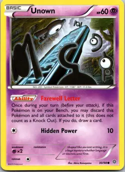 Unown 30/98 - XY - Ancient Origins Pokemon Common LP - Image 1