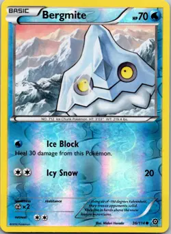 Bergmite 36/114 - XY - Steam Siege Common Pokemon TCG NM - Image 1