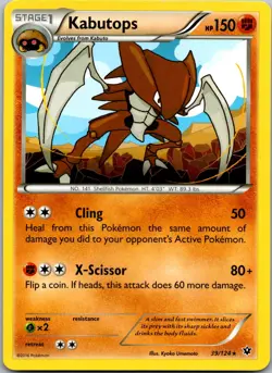 Kabutops 39/124 - XY - Fates Collide Rare Pokemon TCG LP - Image 1