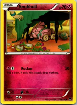 Snubbull 68/124 - XY - Fates Collide Common Pokemon TCG LP - Image 1