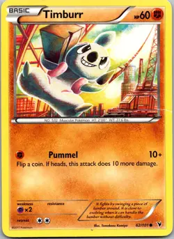 Timburr 62/101 - Noble Victories Common Pokemon TCG LP - Image 1