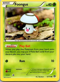 Foongus 12/114 - XY - Steam Siege Common Pokemon TCG NM - Image 1