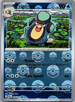 Palpitoad (Poke Ball Pattern) 020/086 - SV: Black Bolt Common Pokemon TCG NM Hol - Image 1