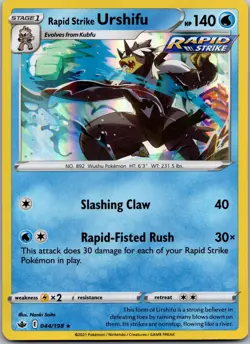 Rapid Strike Urshifu 044/198 - SWSH06: Chilling Reign Pokemon TCG NM Holofoil - Image 1