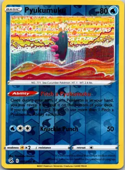 Pyukumuku 077/264 - SWSH08: Fusion Strike Pokemon Uncommon NM Reverse Holo - Image 1