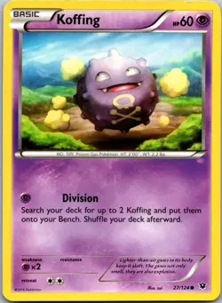 Koffing 27/124 - XY - Fates Collide Pokemon Common LP - Image 1