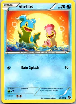 Shellos 28/114 - XY - Steam Siege Pokemon Common LP - Image 1