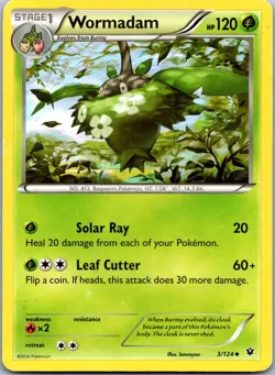Wormadam (3) 3/124 - XY - Fates Collide Pokemon Uncommon LP - Image 1
