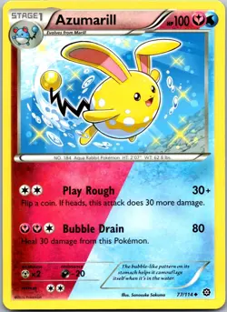 Azumarill 77/114 - XY - Steam Siege Pokemon Uncommon LP - Image 1