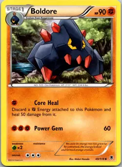 Boldore 49/119 - XY - Phantom Forces Pokemon Uncommon LP - Image 1