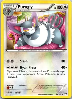 Purugly 94/122 - XY - BREAKpoint Pokemon Uncommon LP - Image 1