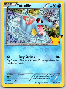 POKEMON MCDONALD'S 25TH ANNIVERSARY PROMOS TOTODILE 018/025 PROMO HOLO NM - Image 1