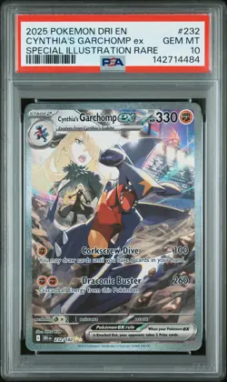 2025 POKEMON DRI EN-DESTINED RIVALS #232 CYNTHIA'S GARCHOMP EX PSA 10 - Image 1