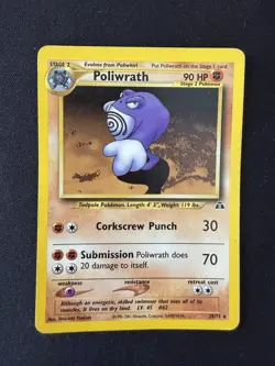 Poliwrath 28/75 Pokemon Card TCG Neo Discovery Unlimited Rare - Image 1