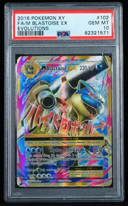 2016 Mega Blastoise EX #102/108 PSA 10 Pokemon Card - Image 1