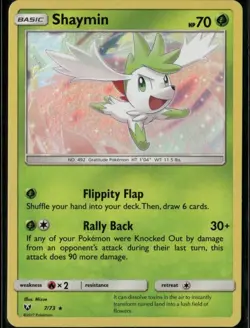 Shaymin Holo Rare Shining Legends 7/73 Grass Holo Pokemon Card - Image 1