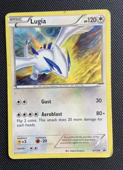 Lugia XY156 Holo Black Star Promo Pokemon Card - Moderately Played - Image 1