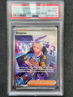 Pokemon 2024 Surging Sparks Drayton 244/191 SIR - PSA 10 GEM MINT - Image 1